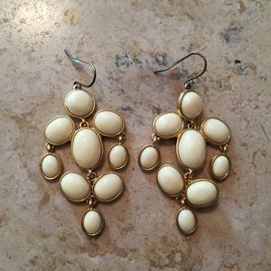 Loft Dangle Cream Gold Earrings